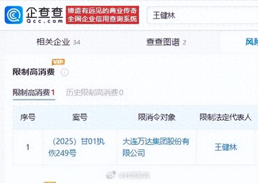 中国万达集团股份有限公司_大连万达集团股份有限公司 被限制高消费 王健林 经济纠纷