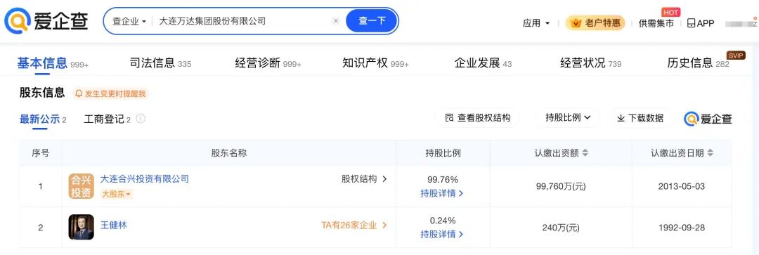 中国万达集团股份有限公司_大连万达集团股份有限公司 被限制高消费 王健林 经济纠纷